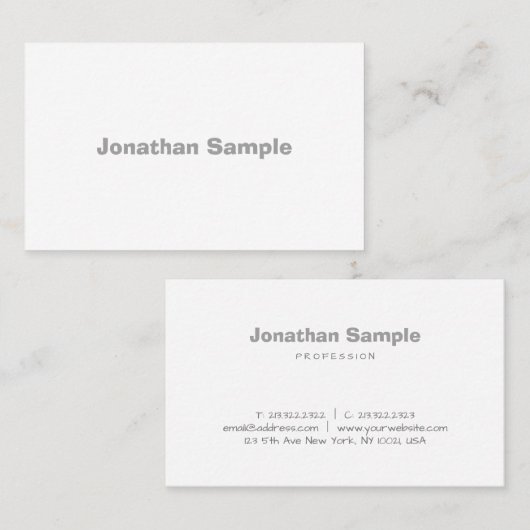 Minimale Sjabloon Moderne, elegante eenvoudige afb Visitekaartje (Voorkant / Achterkant)