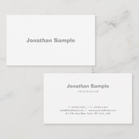 Minimale Sjabloon Moderne, elegante professional Visitekaartje (Voorkant / Achterkant)
