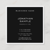 Minimale Sjabloon Moderne, schone elegante zwarte Vierkante Visitekaartje (Voorkant)