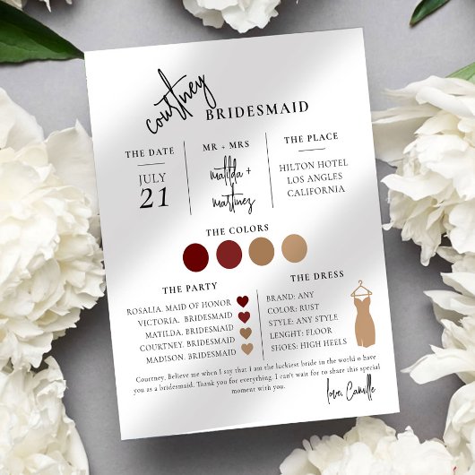 Minimale Sjabloon van de Bridesmaid van het Manusc