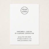 Minimale Sjabloon van de Logo juwelenkaart Visitekaartje (Achterkant)