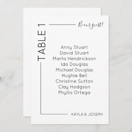 Minimale sjabloon van de  van de trouwkaart 1 kaart (Voorkant / Achterkant)