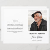 Minimale sjabloon van het begrafenisprogramma (Voorkant / Achterkant)