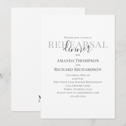 Minimale Sjabloon van het huwelijk Kaart (Voorkant / Achterkant)