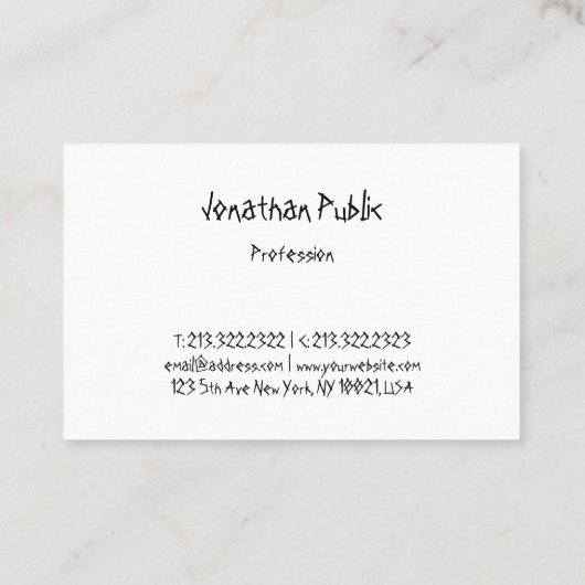 Minimale Sjabloon van het Manuscript van de Koel M Visitekaartje (Achterkant)