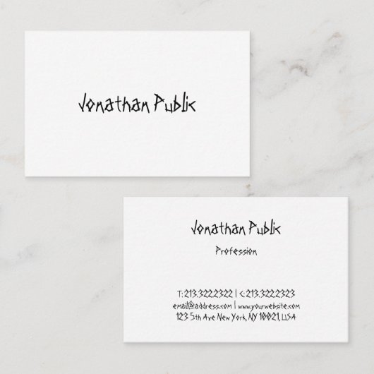 Minimale Sjabloon van het Manuscript van de Koel M Visitekaartje (Voorkant / Achterkant)