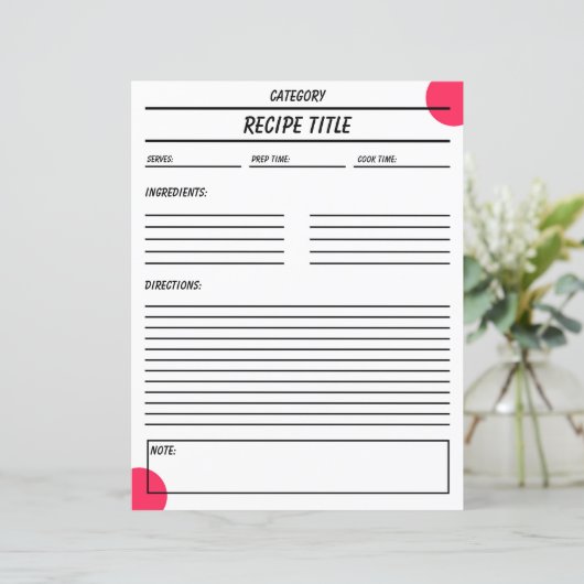 Minimale Sjabloon van het receptenboek (Staand voorkant)