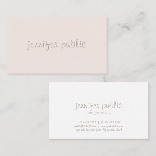 Minimale Sjabloon voor Elegant Handscript Professi Visitekaartje (Voorkant / Achterkant)