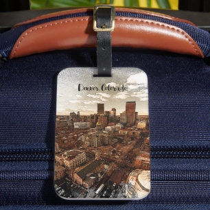 Minimale skyline van Denver Colorado Bagagelabel