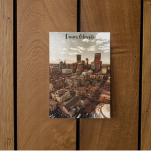 Minimale skyline van Denver Colorado Briefkaart