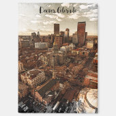 Minimale skyline van Denver Colorado Magneet (Voorkant)