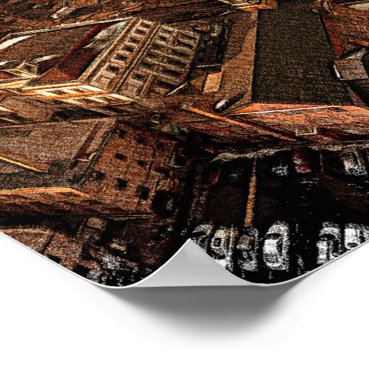 Minimale skyline van Denver Colorado Poster (Hoek)