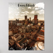 Minimale skyline van Denver Colorado Poster (Voorkant)