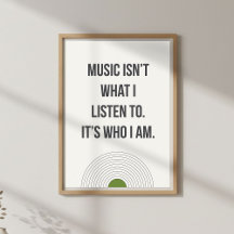 Minimale Slaapkamerdecoratie. Citaat voor Muziek L