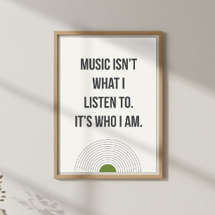 Minimale Slaapkamerdecoratie. Citaat voor Muziek L Poster