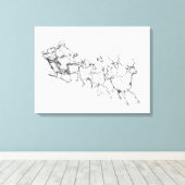 Minimale slee van Kerstman – Schets met schone lij Canvas Afdruk (Insitu (Houten vloer))