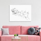 Minimale slee van Kerstman – Schets met schone lij Canvas Afdruk (Insitu (Woonkamer))