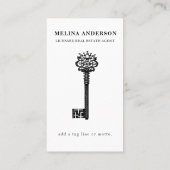 Minimale  sleutel voor onroerend goed visitekaartje (Achterkant)