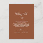 Minimale sluiwtijd van het lederen terracotta-huwe informatiekaartje (Voorkant)