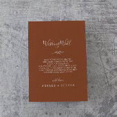 Minimale sluiwtijd van het lederen terracotta-huwe informatiekaartje