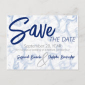 Minimale Smokey Blue en White Announouncement Post Aankondigingskaart (Voorkant)