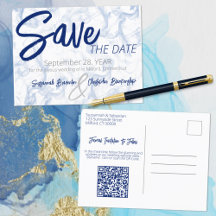 Minimale Smokey Blue en White QR Code