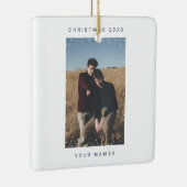 Minimale sneeuwval Fototekst Lawaai film Keramisch Ornament (Rechts)