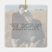 Minimale sneeuwval Fototekst Lawaai film Keramisch Ornament (Achterkant)