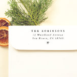 Minimale sneeuwvlok Vintage Kerst Retour Adres Rubberstempel<br><div class="desc">Voeg een elegant tintje toe aan uw vakantiemail met dit aangepaste kerstretouradres houten stempel. Met uw familienaam in serif-hoofdletters en uw adres in cursief, is dit minimalistische ontwerp afgewerkt met een handgetekende sneeuwvlok. Perfect voor het verzenden van vakantiecaarten, kerstuitnodigingen of seizoensgebonden geschenken. Dit is de houten rubberen stempel - kies...</div>