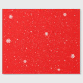 Minimale sneeuwvlokken op doorlatend rood cadeaupapier (Vlak)
