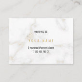 Minimale sociale media Busi met witte en goudmarme Visitekaartje (Achterkant)