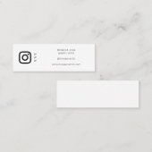 Minimale sociale media en website Eenvoudige witte Mini Visitekaartje (Voorkant / Achterkant)