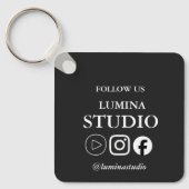 Minimale sociale media-gebruikersnaam sleutelhanger (Voorkant)