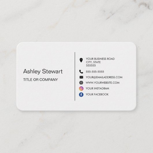 Minimale sociale media Logo Website Modern Visitekaartje (Voorkant)