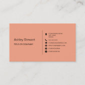 Minimale sociale media Modern Professional Peach Visitekaartje (Voorkant)