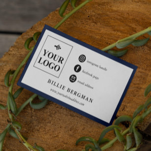 Minimale sociale media van Navy Blue White Visitekaartje