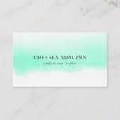 Minimale sociale media voor Ombre Mint-Waterverf Visitekaartje (Voorkant)