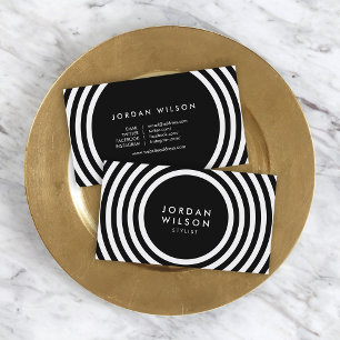 Minimale sociale media voor zwarte en witte ronde  visitekaartje