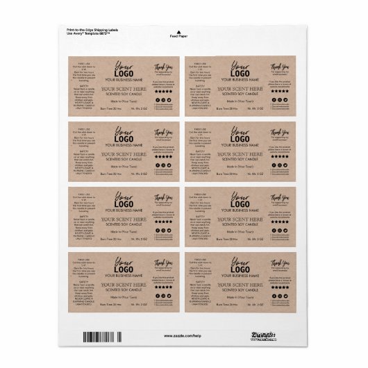 Minimale  sojakanaallabels etiket (Full Sheet)