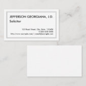 Minimale solicitor-Visitekaartje Visitekaartje (Voorkant / Achterkant)