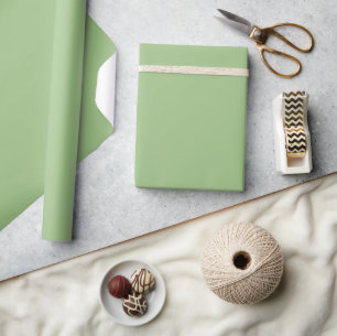 Minimale Solid Elegant Sage Green Plain Cadeaupapier