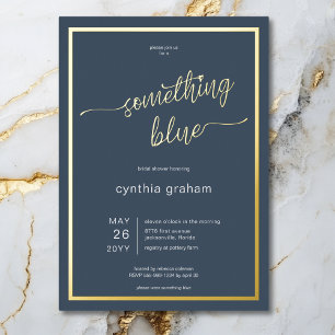 Minimale Something Blue Before I Do Bruiloftsfeest Folie Uitnodiging