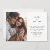 Minimale Spaanse bruiloft foto Kaart (Voorkant)