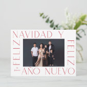 Minimale Spaanse foto van Feliz Navidad Feestdagenkaart (Staand voorkant)