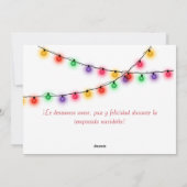 Minimale Spaanse foto van Feliz Navidad Feestdagenkaart (Achterkant)