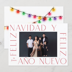 Minimale Spaanse foto van Feliz Navidad Feestdagenkaart