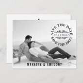 Minimale sparen de Datum moderne trouwfoto Aankondigingskaart (Voorkant / Achterkant)