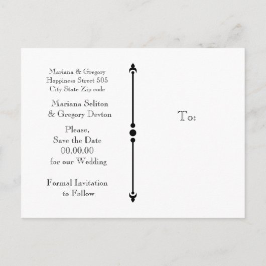 Minimale sparen de Datum moderne trouwfoto Aankondigingskaart (Achterkant)