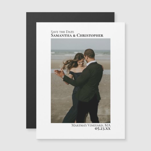 Minimale sparen de Verticale Foto van de Datum Wit (Voorkant / Achterkant)