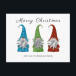 Minimale speciale kerstfeestfoto briefkaart<br><div class="desc">Stuur je familie en vrienden deze prachtige simplistische kerstfoto's briefkaart deze vakantie. Met drie gonks/gnomen, de tekst "MERRY CHRISTMAS" en de familienaam. De achterkant van de postkaart heeft een sjabloon tekst die luidt: "WAT EEN JAAR!, Een wereldpandemie, thuisonderwijs, thuiswerken, van huis werken, isoleren, gezichtsmaskers, handsanitizer, paniekkoop, een looltekort, afscherming, afsluiting,...</div>